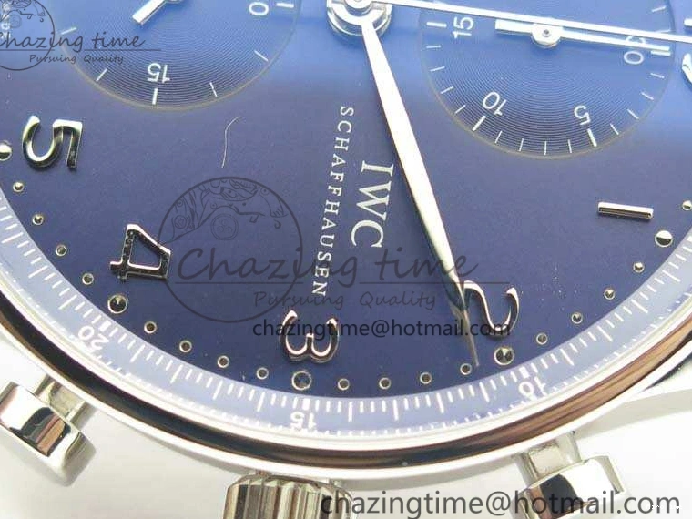 MIROTIME 0524 MoistureWicking Portuguese IW371491 ZF 1:1 Best Edition SS Blue Dial On Leather Strap A79350 (Slim Movement) V 7221